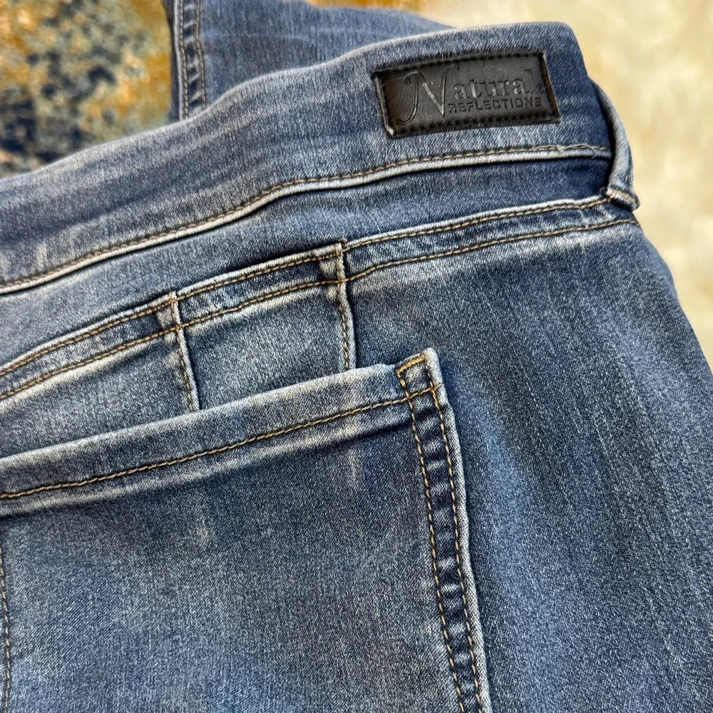 Natural Reflections Dark Blue Straight Leg Jeans